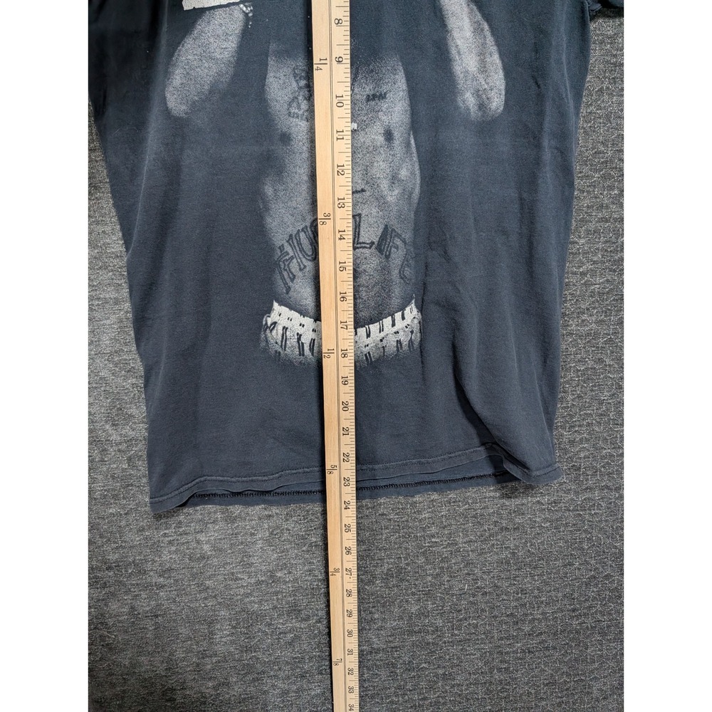 2Pac Tupac Shakur Graphic T-Shirt Mens Small Faded Black Hip Hop Streetwear Tee - Picture 3 of 5